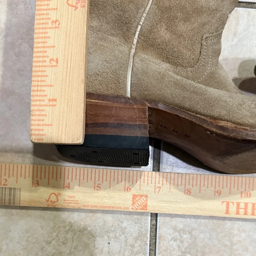 Dr Adams classic cowboy pull on Tan Heeled Boots real leather - Picture 6 of 12